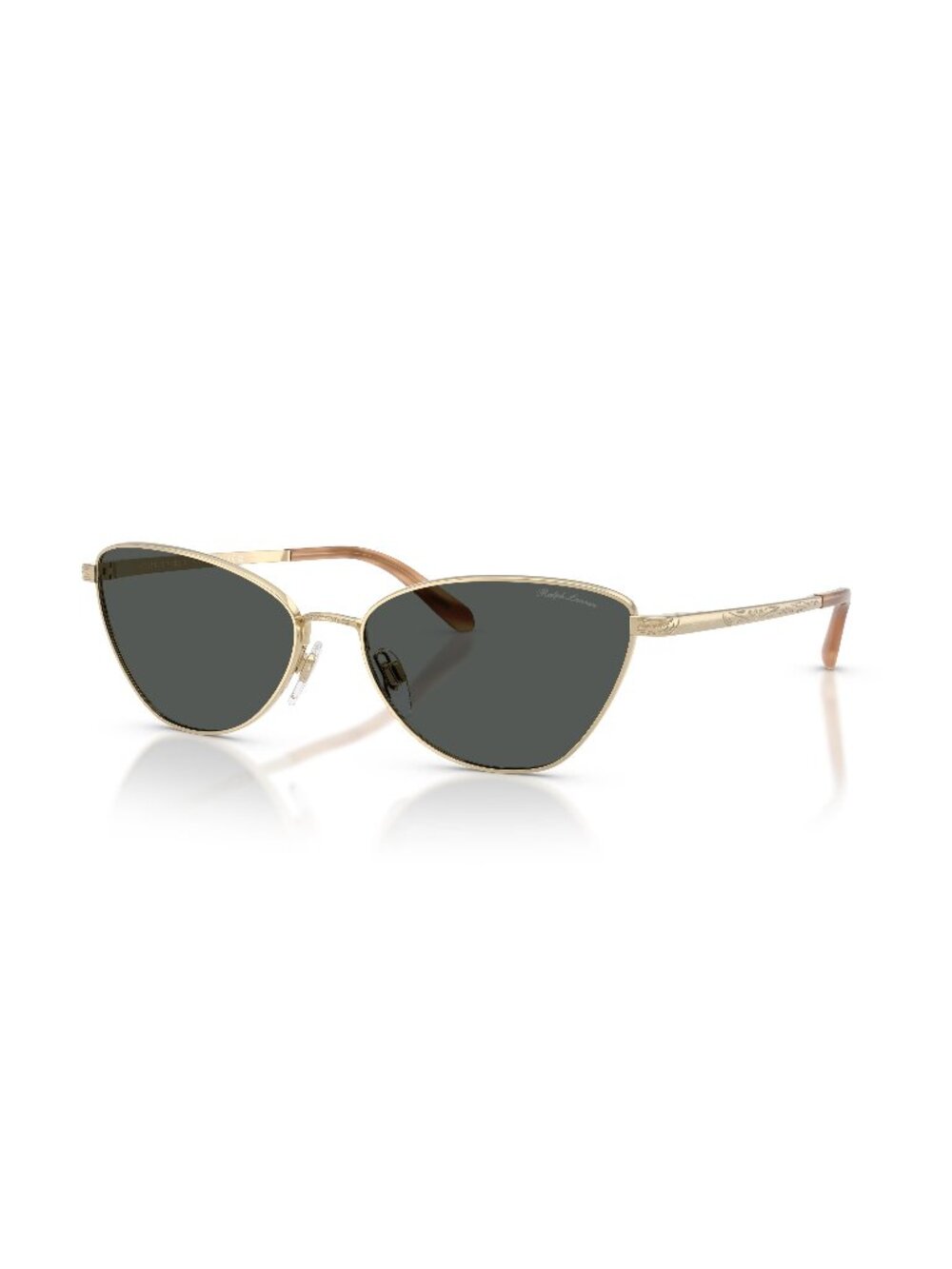 New Ralph Lauren Women's Sunglasses Gold Grey Lens Metal Frame RL7093 911687 60